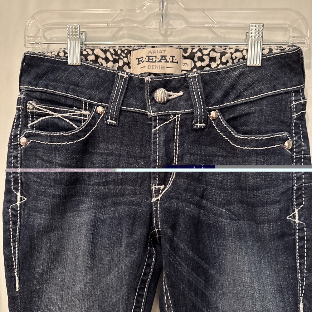 Ariat Real Jeans Women's 27S Dark Blue Low Rise Western Cowgirl Boot Cut NWOT